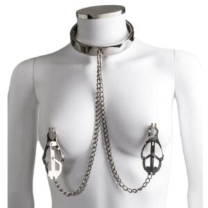 naughty-toys-metal-collar-with-metal-clover-nipple-clamps-loveshop-cy
