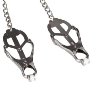 naughty-toys-metal-collar-with-metal-clover-nipple-clamps-sexshop-limassol