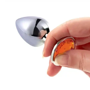 25209-metal-butt-plug-with-yellow-jewel-medium-8-X-3.5cm-loveshop-wholesale