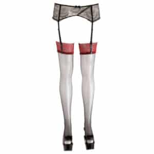 951-Black-Stocking-With-Dark-Red-Lace-Top-sexshop-nicosia