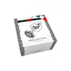 Small-size-Dolce-Piccante-Silver-Crystal-Clear-Ribbed-Jewelry-sexshop-limassol