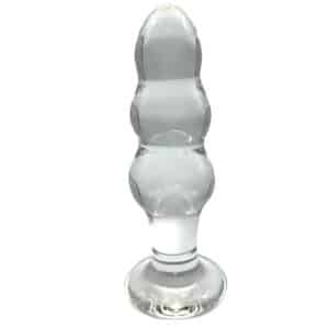 GLASS024-TOYBOY-OPUS-Crystal-Clear-Trible-Beaded-Glass-butt-plug-for-temperature-play-for-women