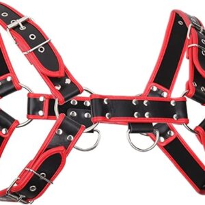 black-red-leather-adjustable-chest-harness-s-xl-sexshop-limassol