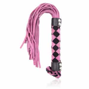 bondage-spanking-nubuck-leather-flogger-pink-black-38-cm-loveshop-cy