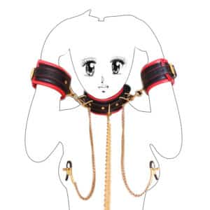collar-leash-with-cuffs-chained-nipple-clamps-red-black-sexshop-limassol