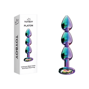 26753-platon-iridescent-metal-anal-tribal-bead-plug-with-gem-anal-sex-toy-for-men
