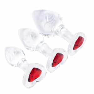 LS-009-top-glassy-clear-glass-anal-plug-set-with-red-heart-gem-sex-toys-for-beginners
