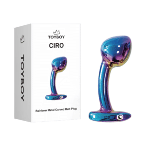 LS-JS-28-toyboy-ciro-small-curved-rainbow-metal-butt-plug-sex-shop-cyprus