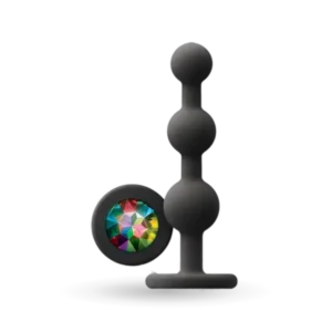 LS013-toyboy-arturo-silicone-beaded-anal-plug-with-rainbow-gem-for-beginners