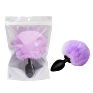 LS015-toyboy-pia-small-silicone-anal-plug-with-purple-bunny-tail-sex-shop-limassol