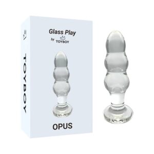 GLASS024-toyboy-opus-crystal-clear-trible-beaded-glass-butt-plug-sex-shop-cyprus