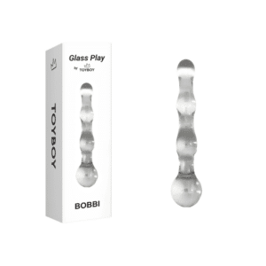 GLASS124-toyboy-bobbi-beated-glass-play-dildo-crystal-clear-cyprus-sex-shop-nicosia