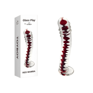 GLASS284-toyboy-red-mamba-realistic-glass-dildo-sex-toy-for-couples-play