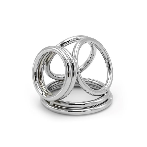25153-Chrome-triple-Cock-Ring-with-Ball-Divider